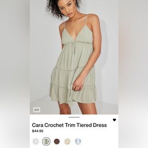 Cara Crochet Trim Tiered Dress